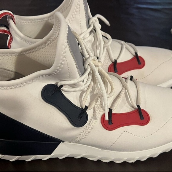 Moncler - White Sneakers with Red and Blue Accents - Picture 3 of 9